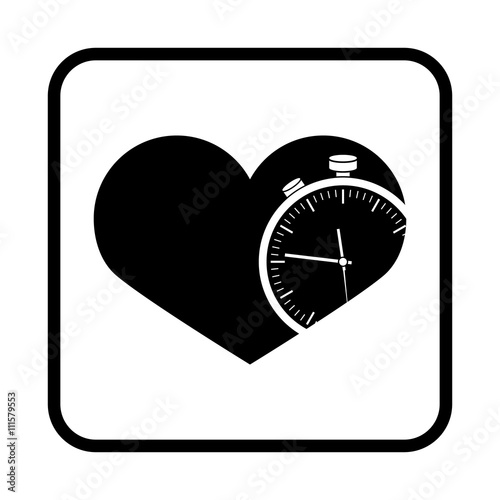 Heart & Time vector icon