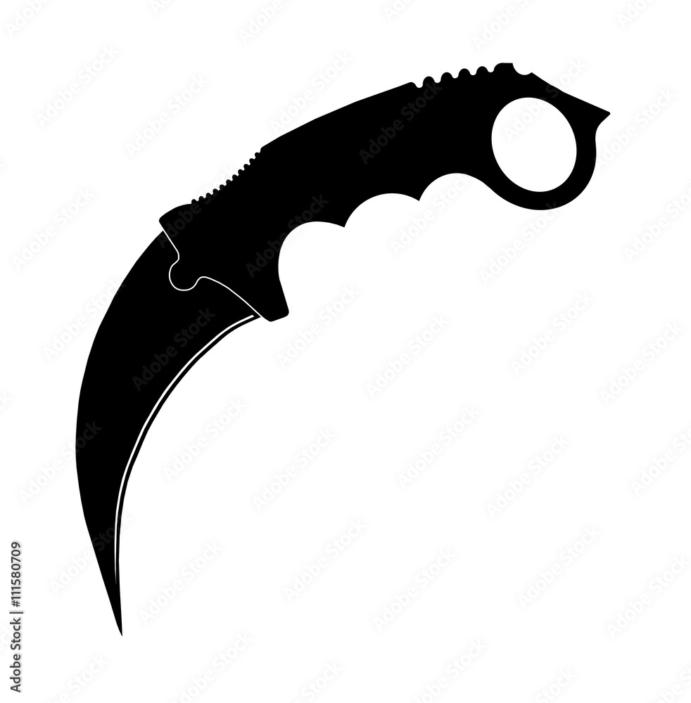 Karambit Messer Schwarz - Karambit Knife Black Stock イラスト | Adobe Stock