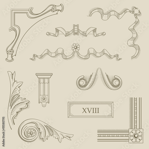 Set of vector templates for logos and icons on the theme of quality in retro style. Collection certificates elements.