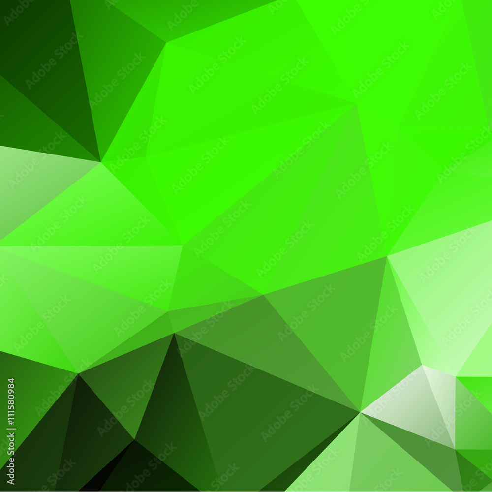 Fototapeta premium Low poly triangulated background. Green shades. Vector illustration.