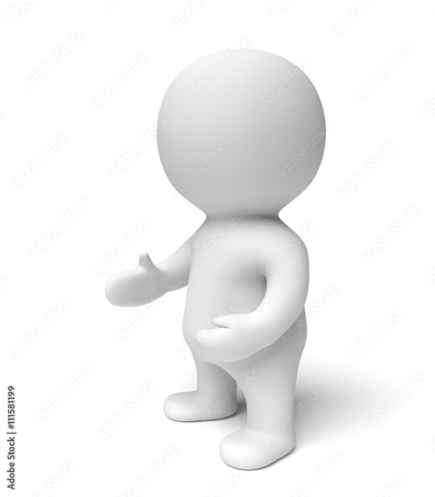 human white 3d person presenting to the left (3D illustration isolated on a white background) human white 3d person presenting to the left (3D illustration isolated on a white background)