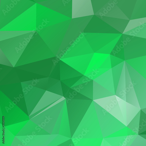 Low poly triangulated background. Green shades. Vector illustration.