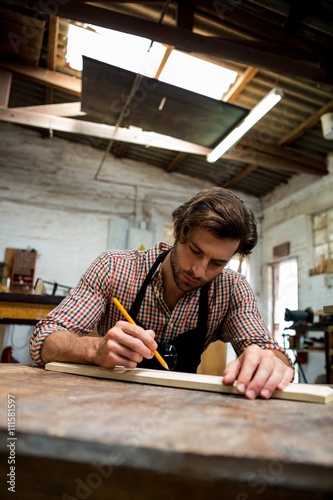 Carpenter working on his craft