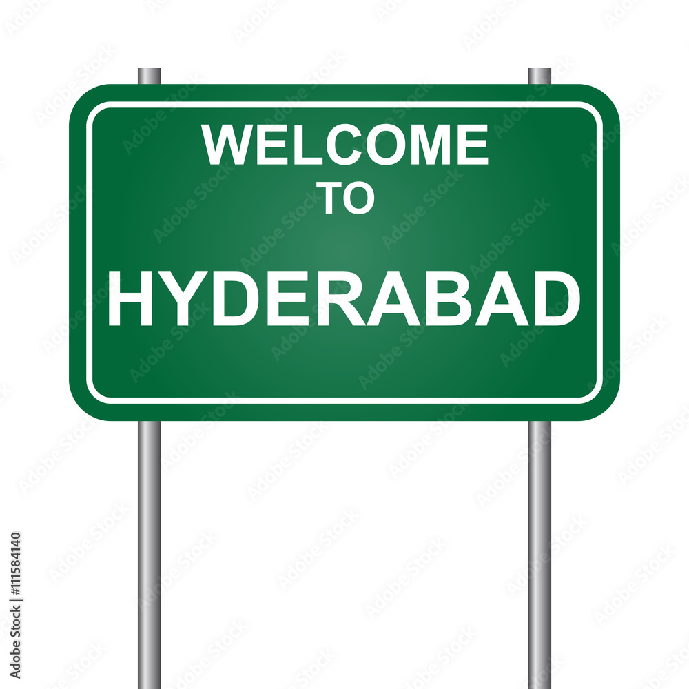 Welcome to Hyderabad, green signal vector Welcome to Hyderabad, green signal vector