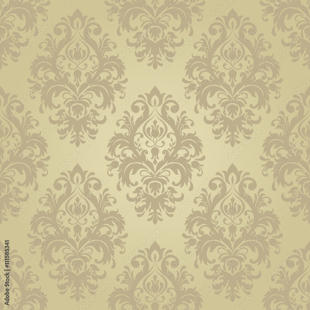Vector seamless pattern with golden ornament. Vector seamless pattern with golden ornament.