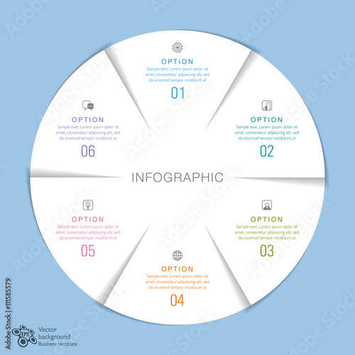 Infographics Vector Background 6-Step Process