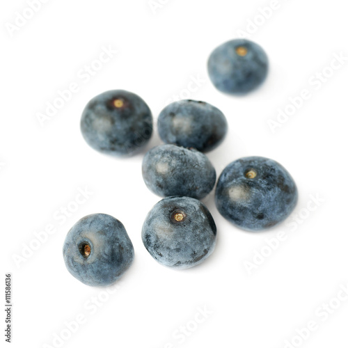 Pile of Bilberry or blueberry over isolated white background