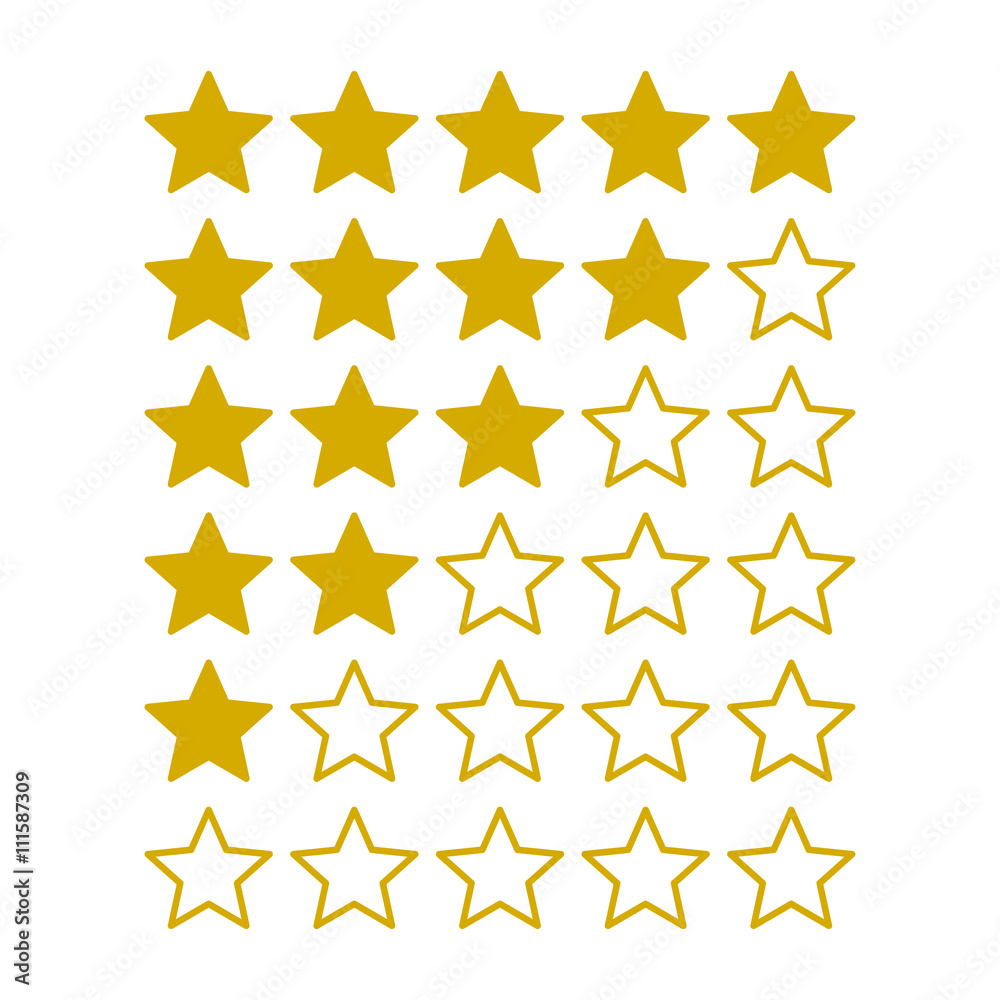 Simple Rating Stars on White background. Vector
