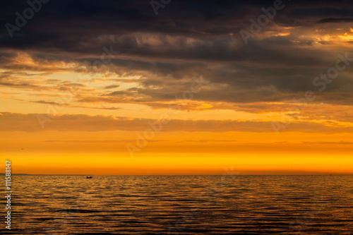 Dramatic cloudscape  sunset over the Sea