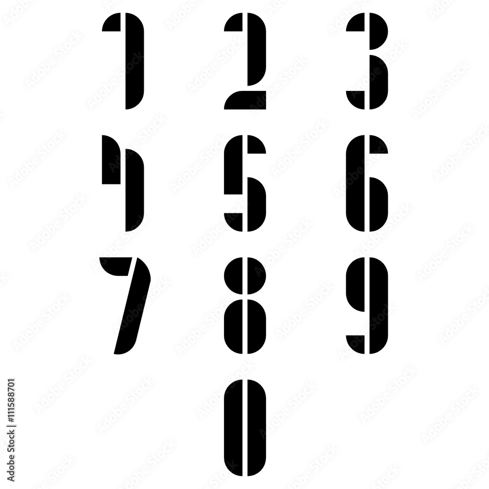 Numbers set with long shadow. Vector illustration. Numbers set with long shadow. Vector illustration.