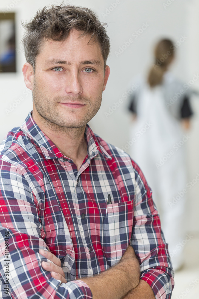 Portrait of professional plasterer