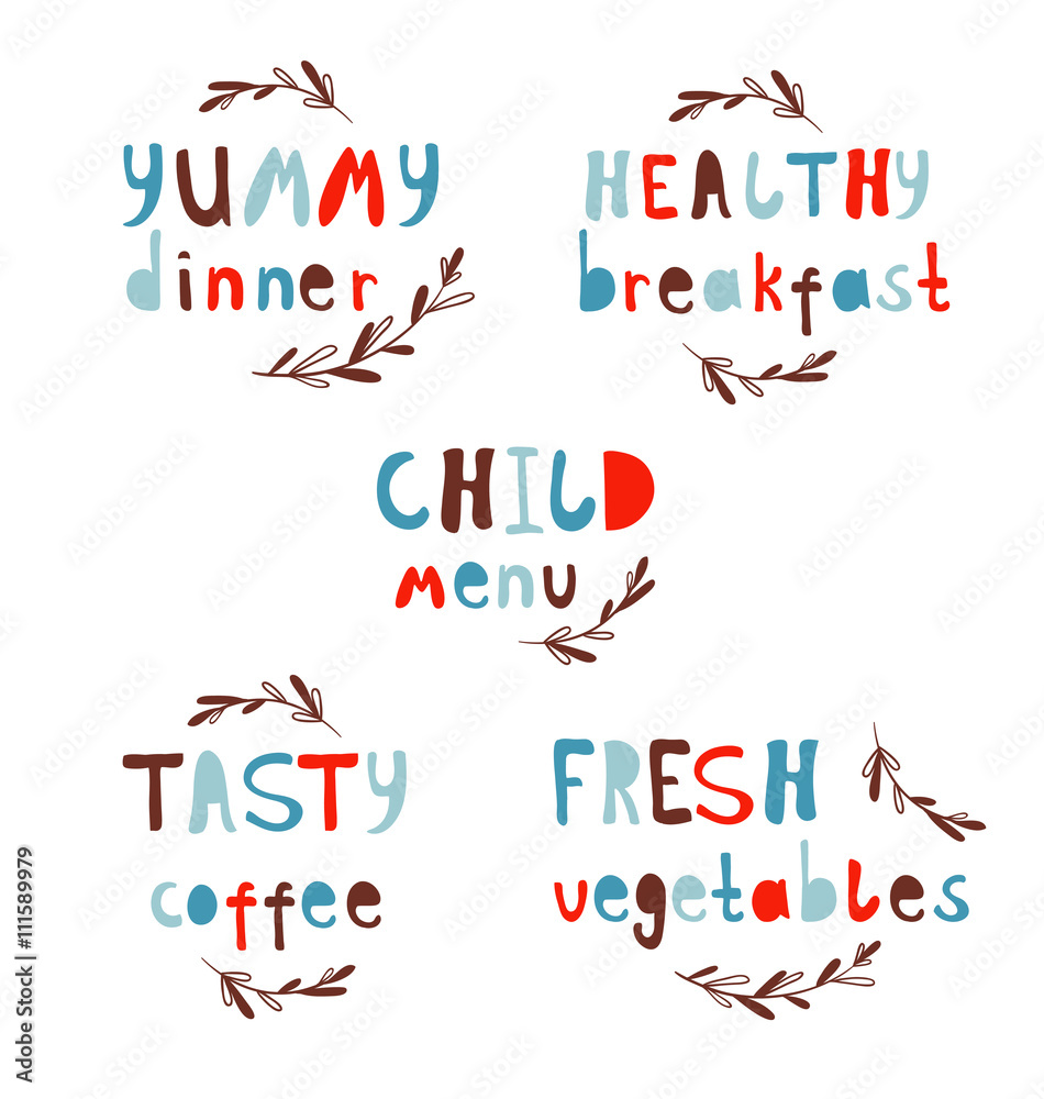 Modern Vector Alphabet. Stylish lettering. Dinner, breakfast.Typography menu Modern Vector Alphabet. Stylish lettering. Dinner, breakfast.Typography menu