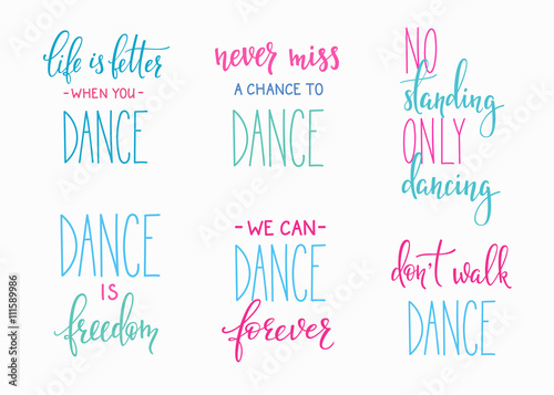 Dance studio quote lettering set