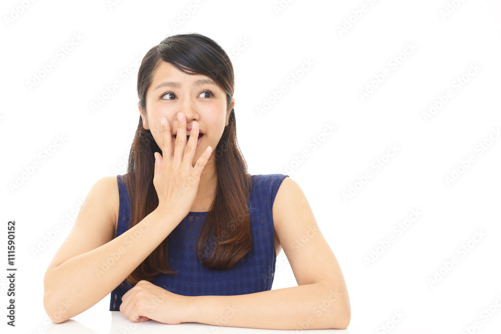 驚いた表情の女性 驚いた表情の女性