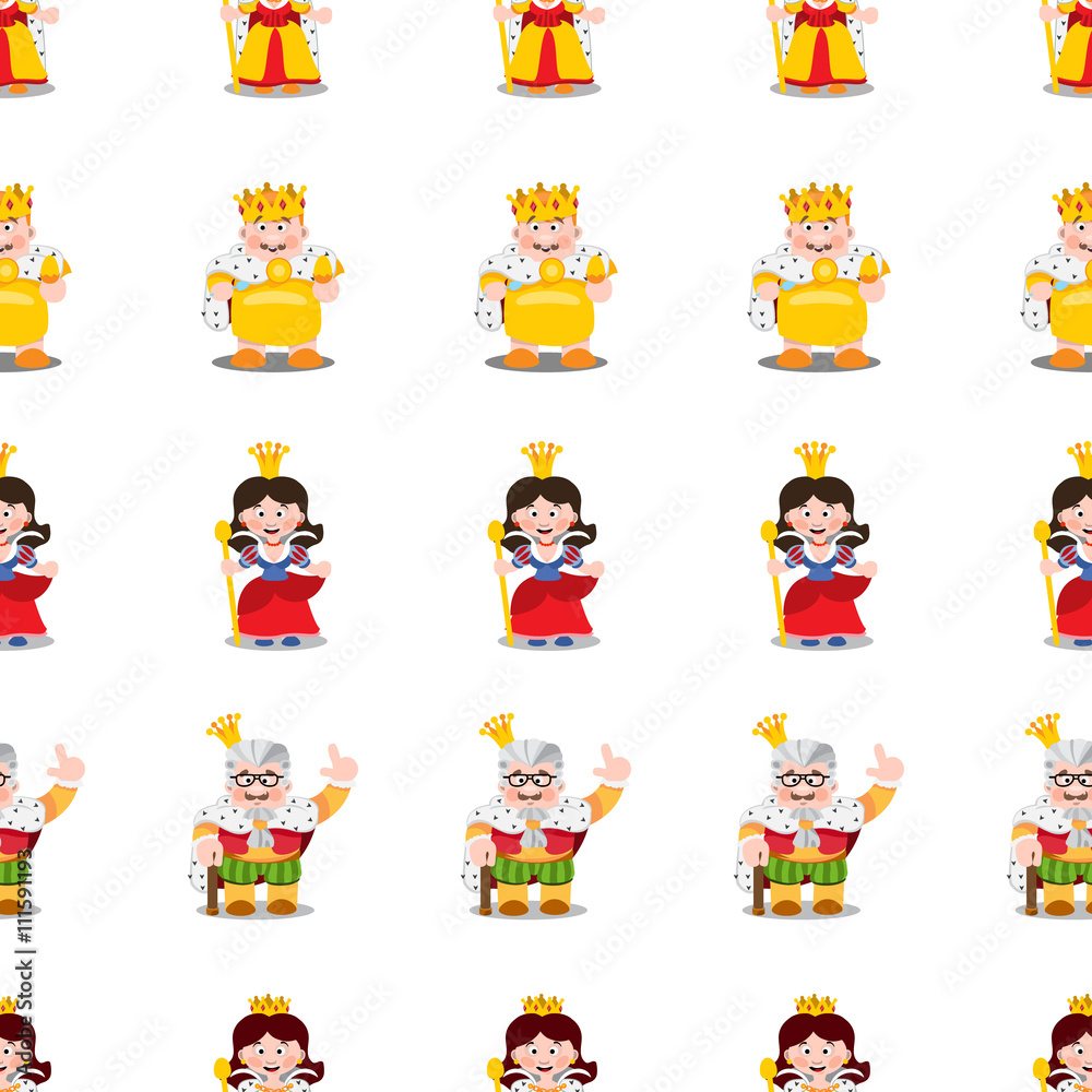King and Queen seamless pattern.