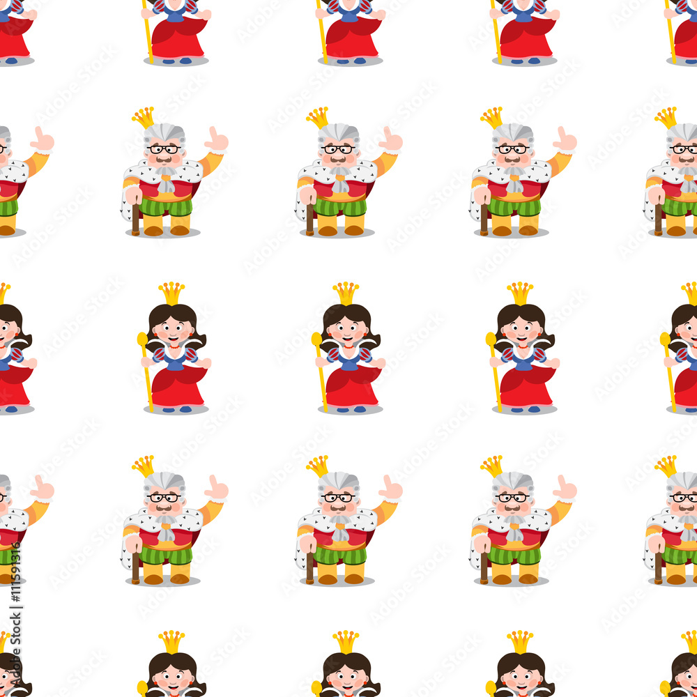 King and Queen seamless pattern.