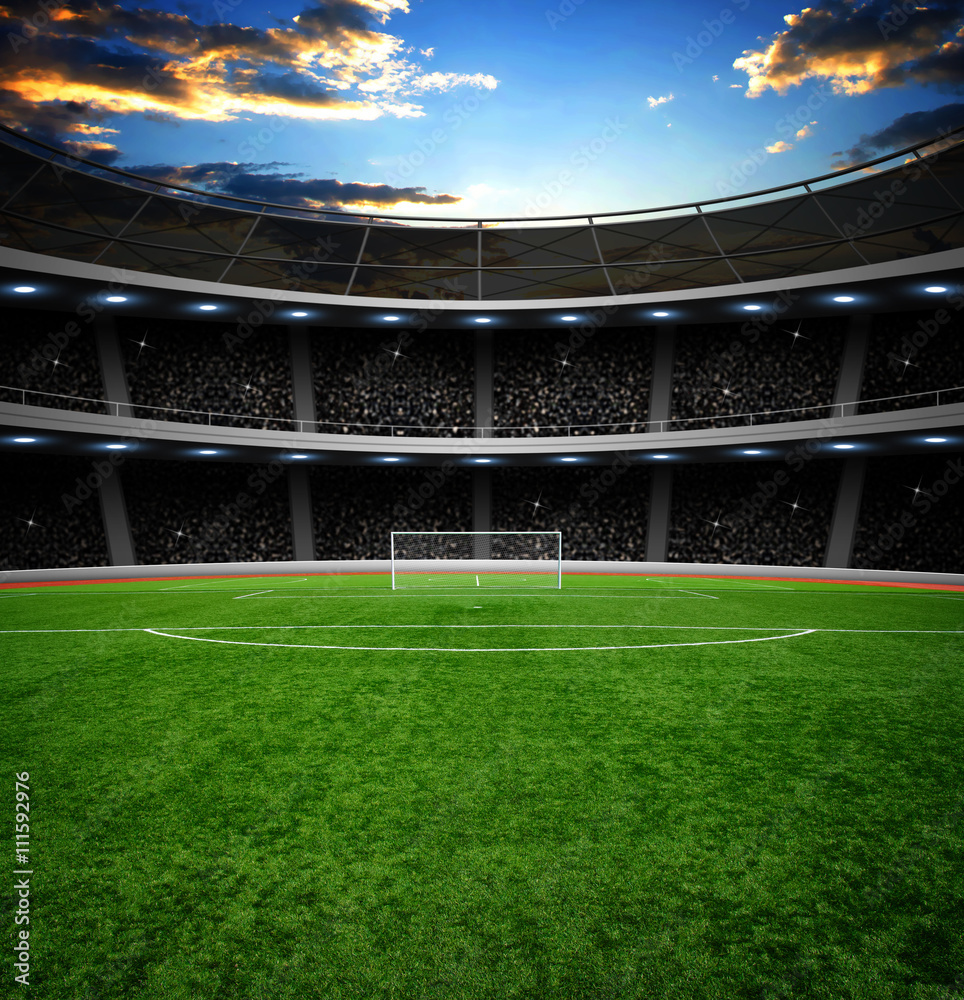 Fototapeta premium soccer stadium with the bright lights