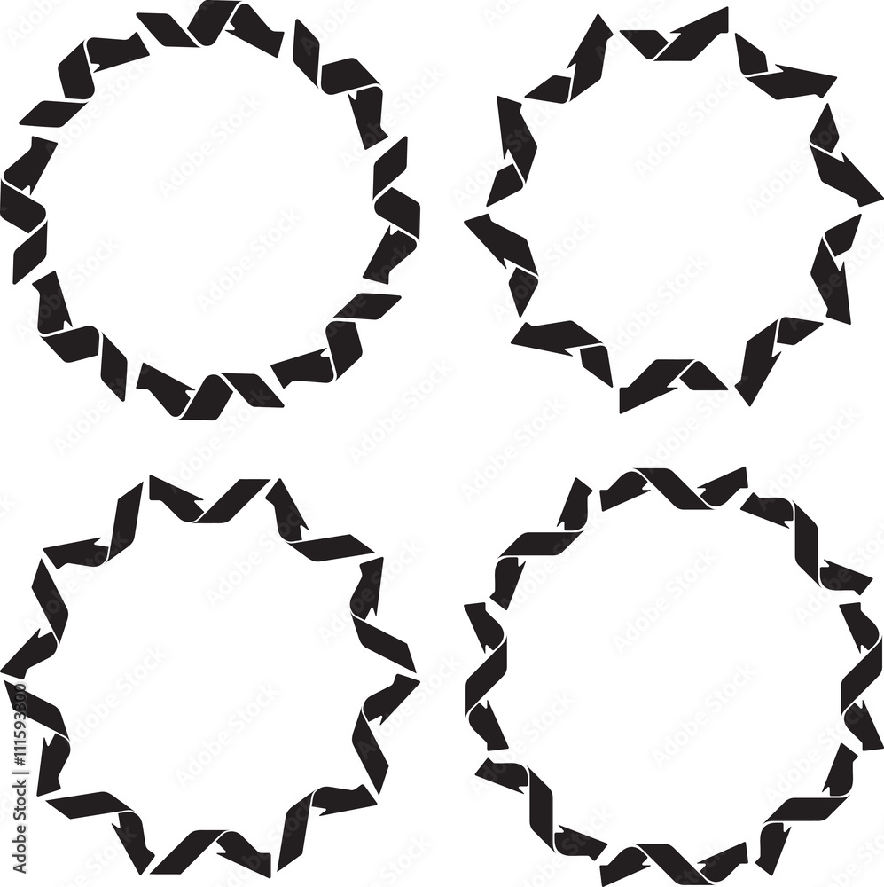 Unusual ornate arrows frames. Set of decors for logo design. Unusual ornate arrows frames. Set of decors for logo design.