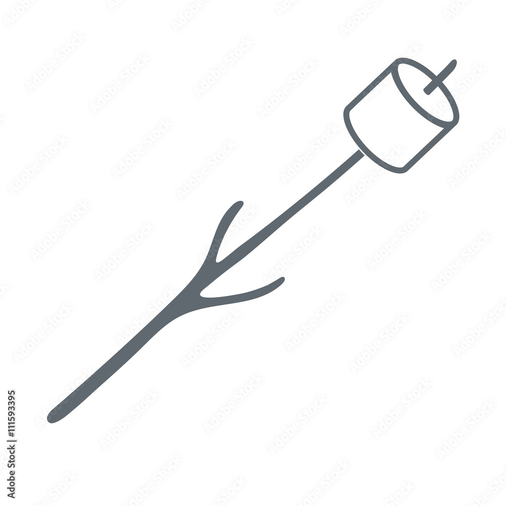 Barbecue marshmellow icon on a white background Barbecue marshmellow icon on a white background