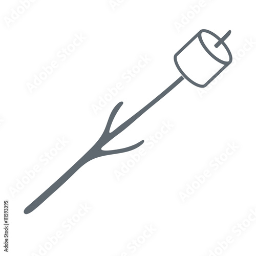 Barbecue marshmellow  icon on a white background