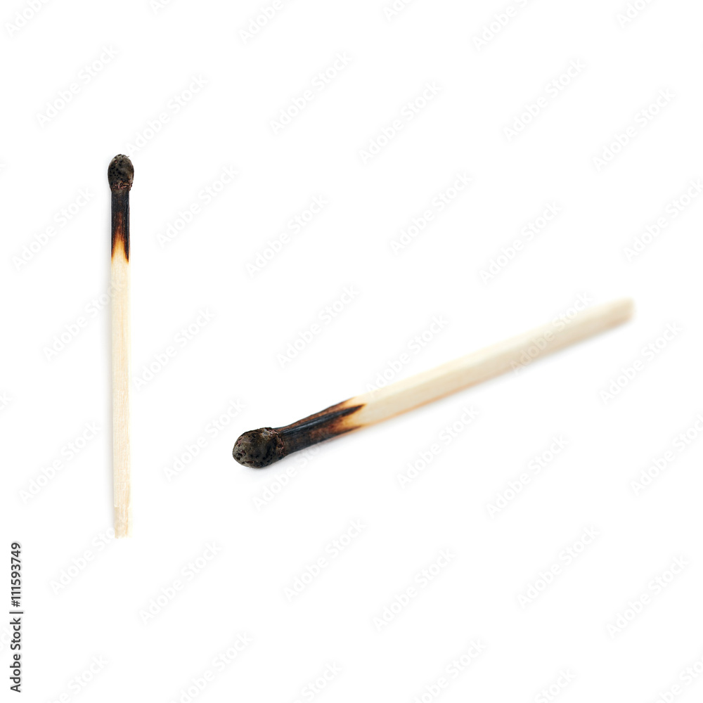 Set of Wooden match isolated over the white background Set of Wooden match isolated over the white background