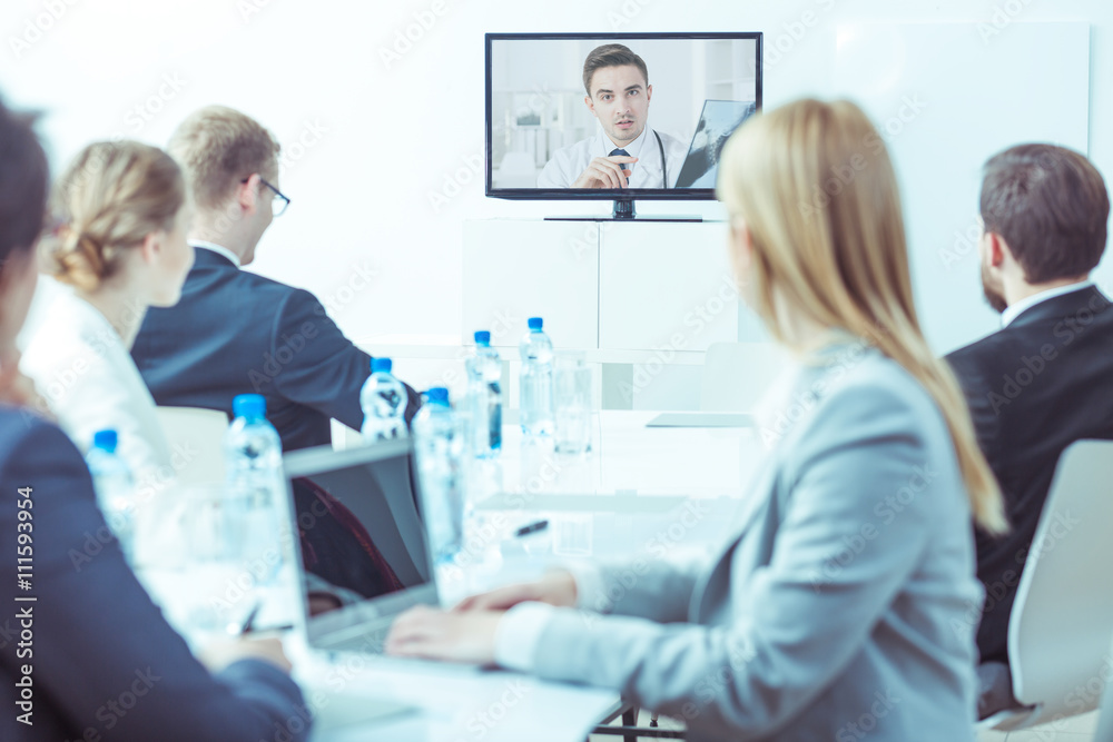 Obraz premium Video medical conference
