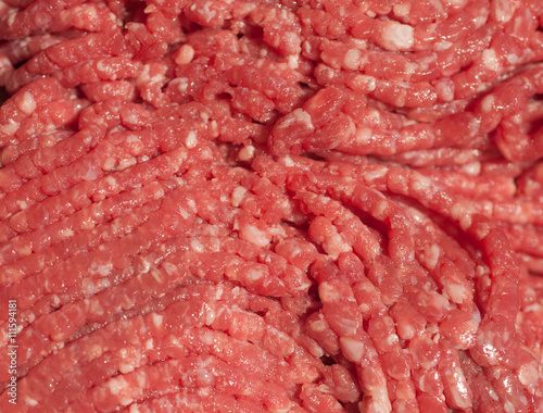 Macro picture of minced beef showing texture and detail