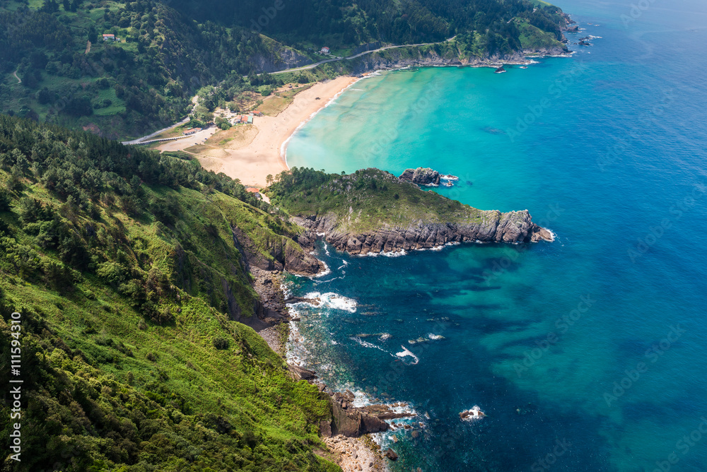 Panoramic view of Urdaibai and Cantabrian coast, Bizkaia, Spain