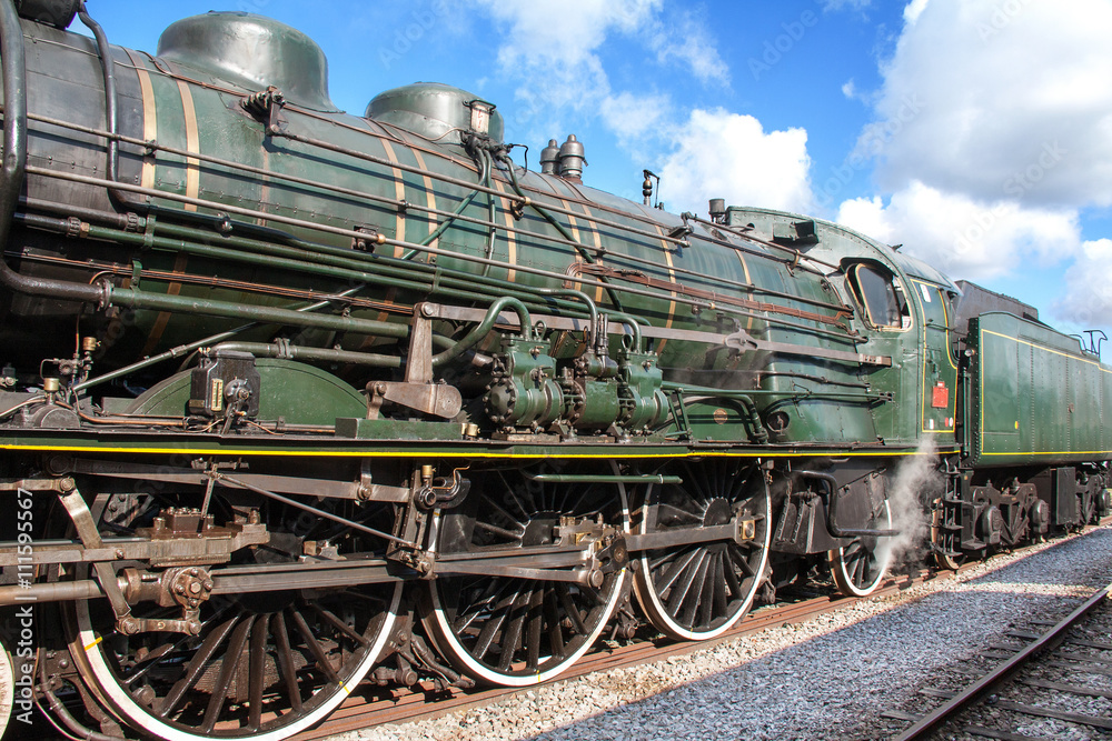 Locomotive à vapeur, monument historique, Baie de Somme, Picardie, France