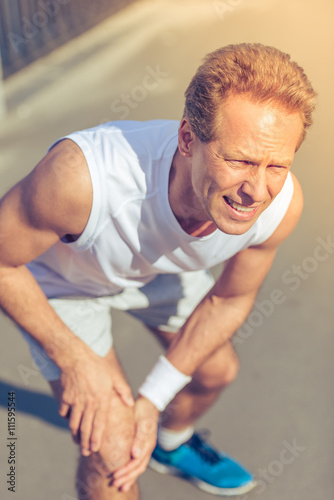 Handsome man during morning run