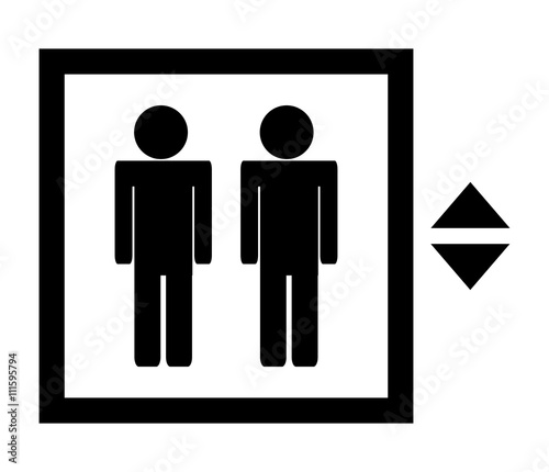 Elevator vector black icon isolated on white background