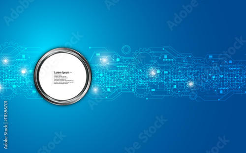 abstract communication technology innovation background with circle blank template sign