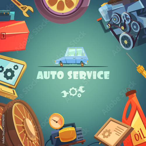Auto Service Background Illustration 
