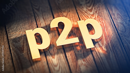 Photos Acronym p2p on wood planks