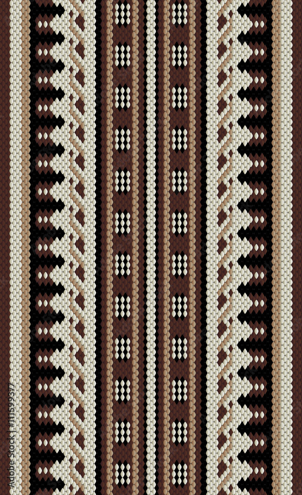 Brown And Beige Arabian Sadu Rug Pattern - obrazy, fototapety, plakaty 