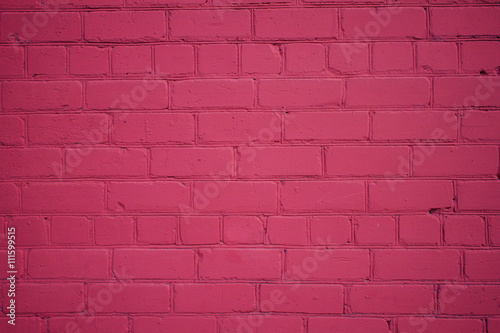  Old Brick Wall Freshly Painted in Magenta Color