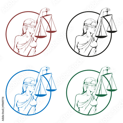 Lady justice logo.Law and order