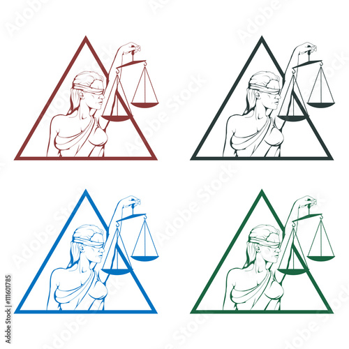 Lady justice logo.Law and order