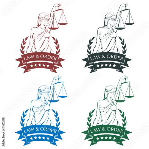 Lady justice logo.Law and order