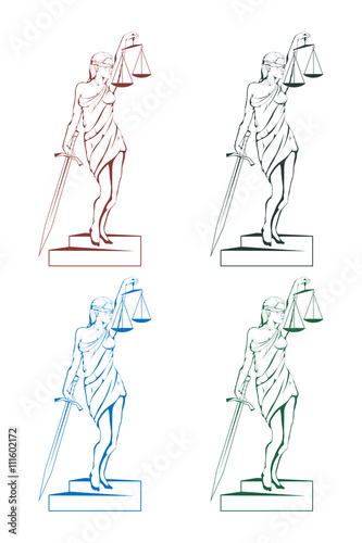 Lady justice logo.Law and order
