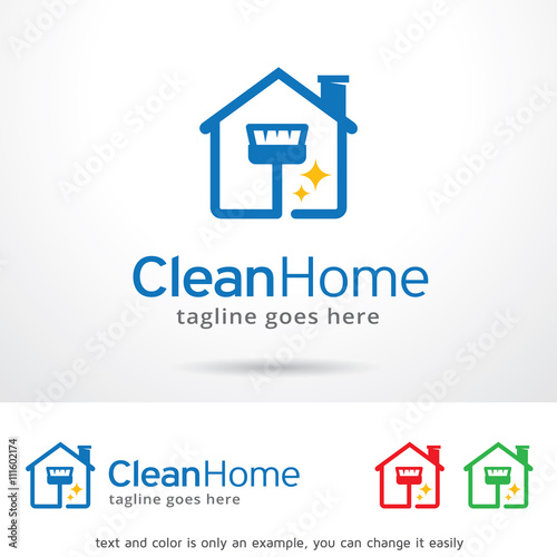 Clean Home Logo Template Design Vector
