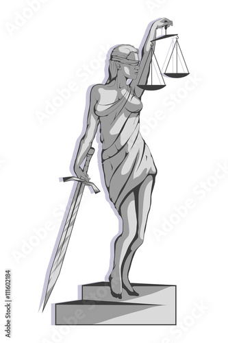Lady justice logo.Law and order