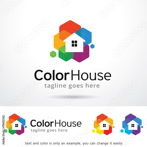 Color House Logo Template Design Vector