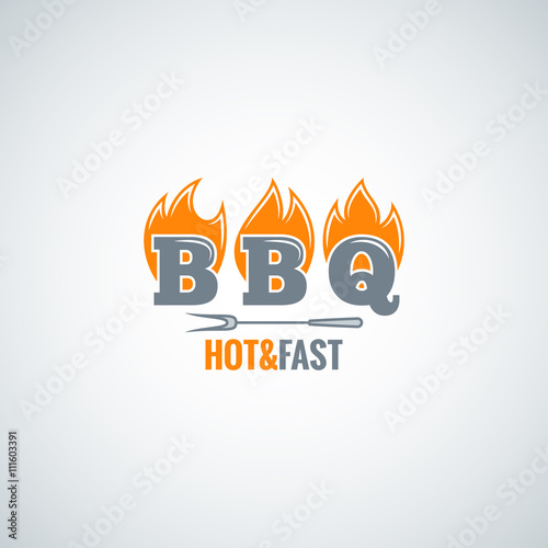 barbecue fire logo design vector background