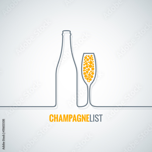 champagne glass bottle vector background