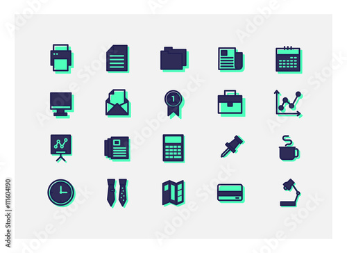 office icon set vector.line icons.