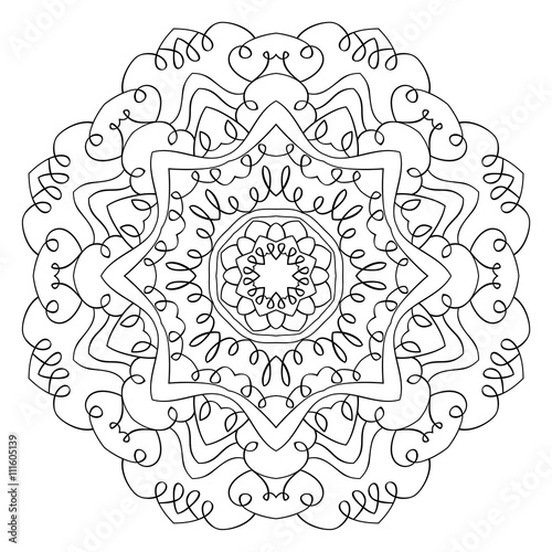 Mandala in beautiful colors. Decorative ethnic vector ornament. You can easy change the color in the vector editor