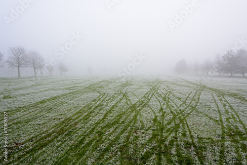 Foggy Golf Course Fairway