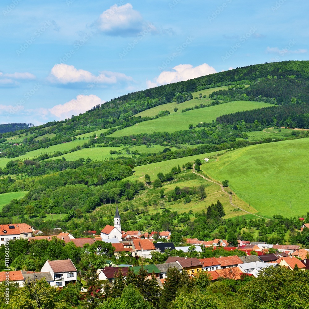 Beautiful landscape in the mountains in summer. Czech Republic - the White Carpathians - Europe.