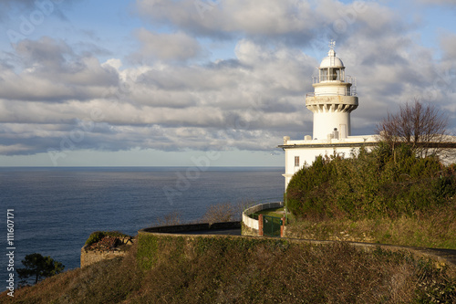 San Sebastian. Lighthouse on beside the road to Monte Igueldo. Faro del Monte Igueldo.   © goodcatfelix